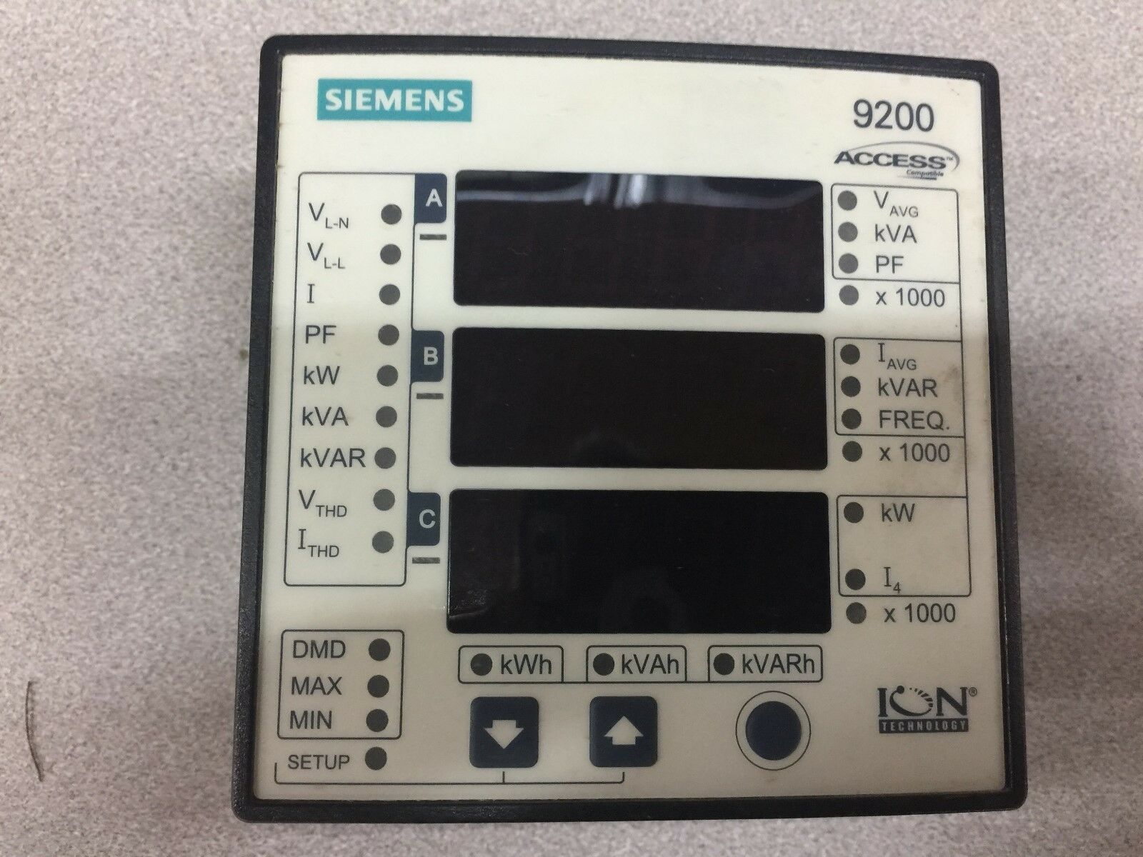 USED SIEMENS 9200 POWER METER BASIC 92-BASE