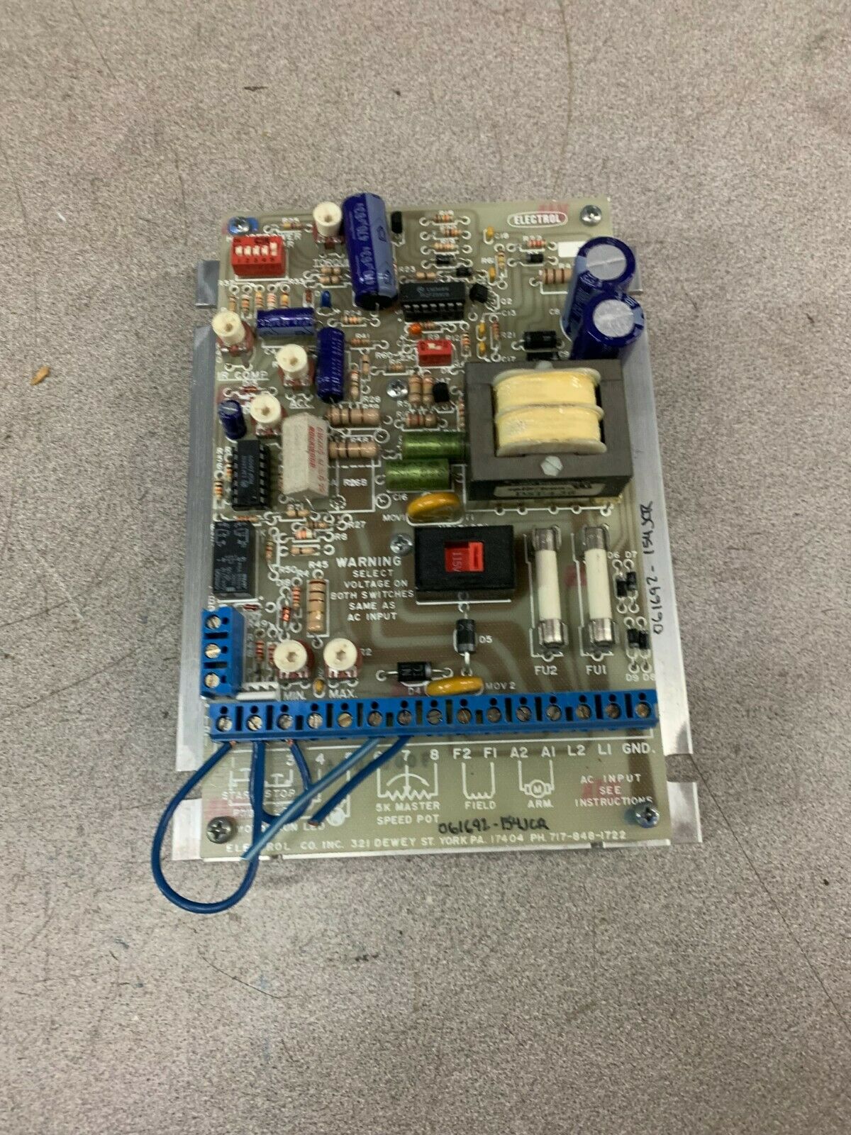 USED ELECTROL CIRCUIT BOARD 06169Z-154JCR