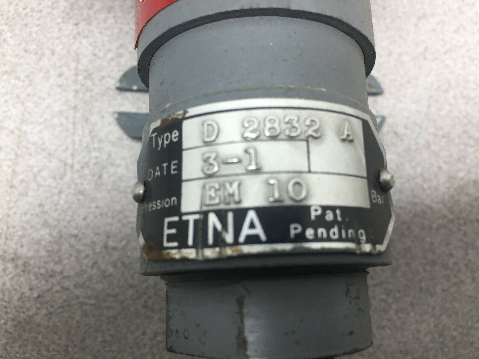 NEW NO BOX ETNA 10 BAR PRESSURE SWITCH D 2832 A