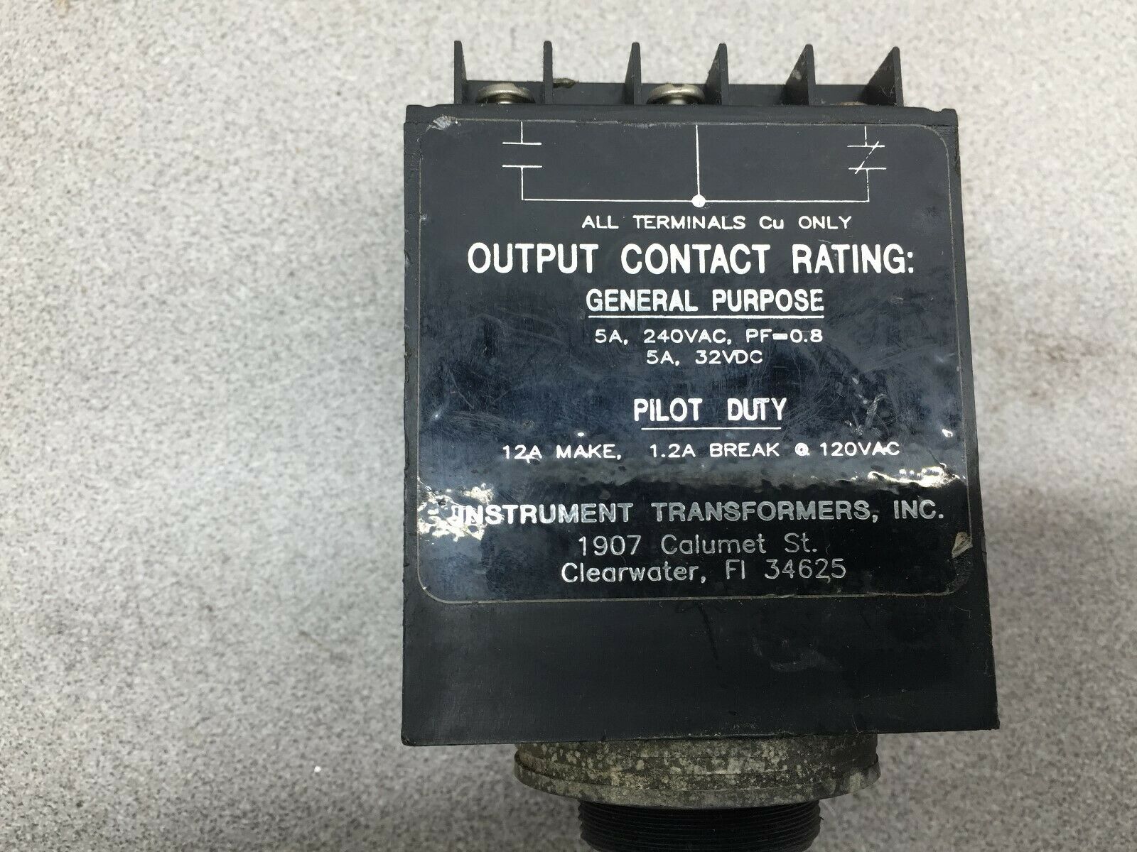 USED INSTRUMENT TRANSFORMERS INC AUTO RESET PHASE VOLTAGE RELAY APVR-480