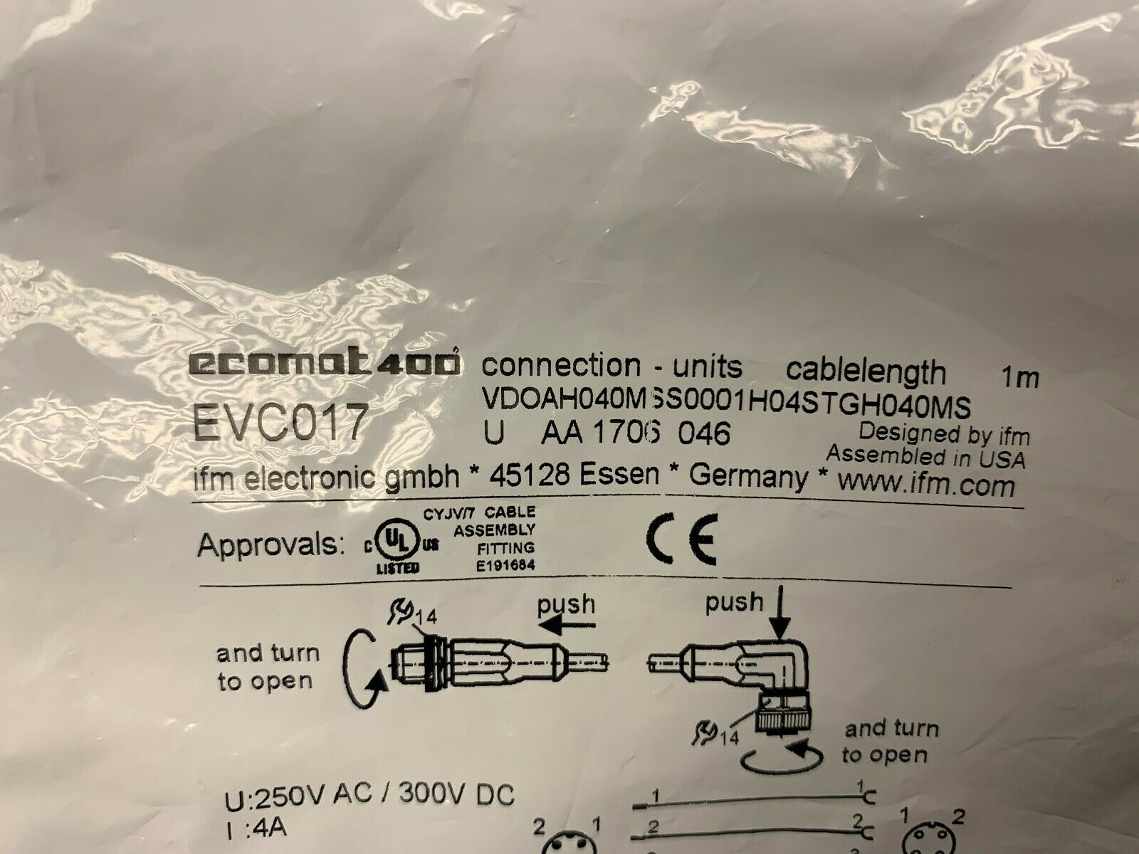 NEW IN PACKAGE ECOMAT400 EVC017 SENSOR VDOAH040MSS0001H04STGH040MS