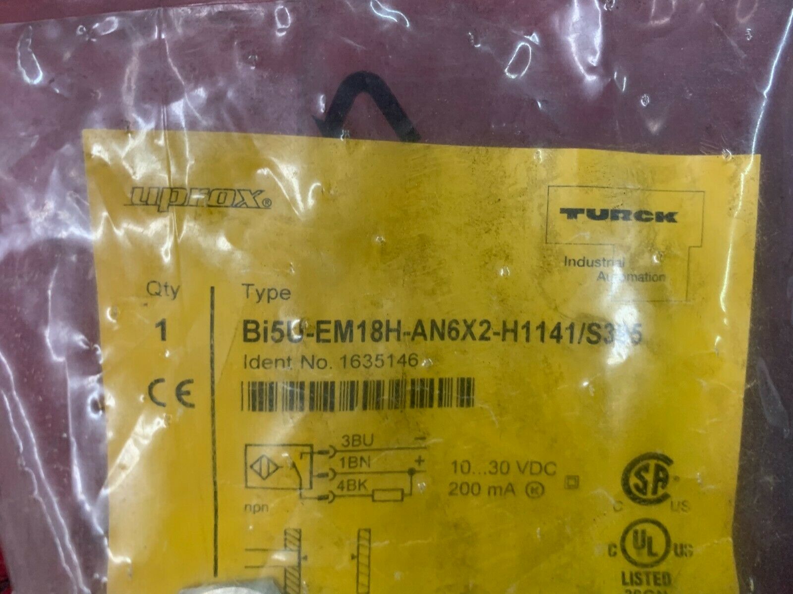 NEW IN BAG TURCK SENSOR BI5U-EM18H-AN6X2-H1141/S395