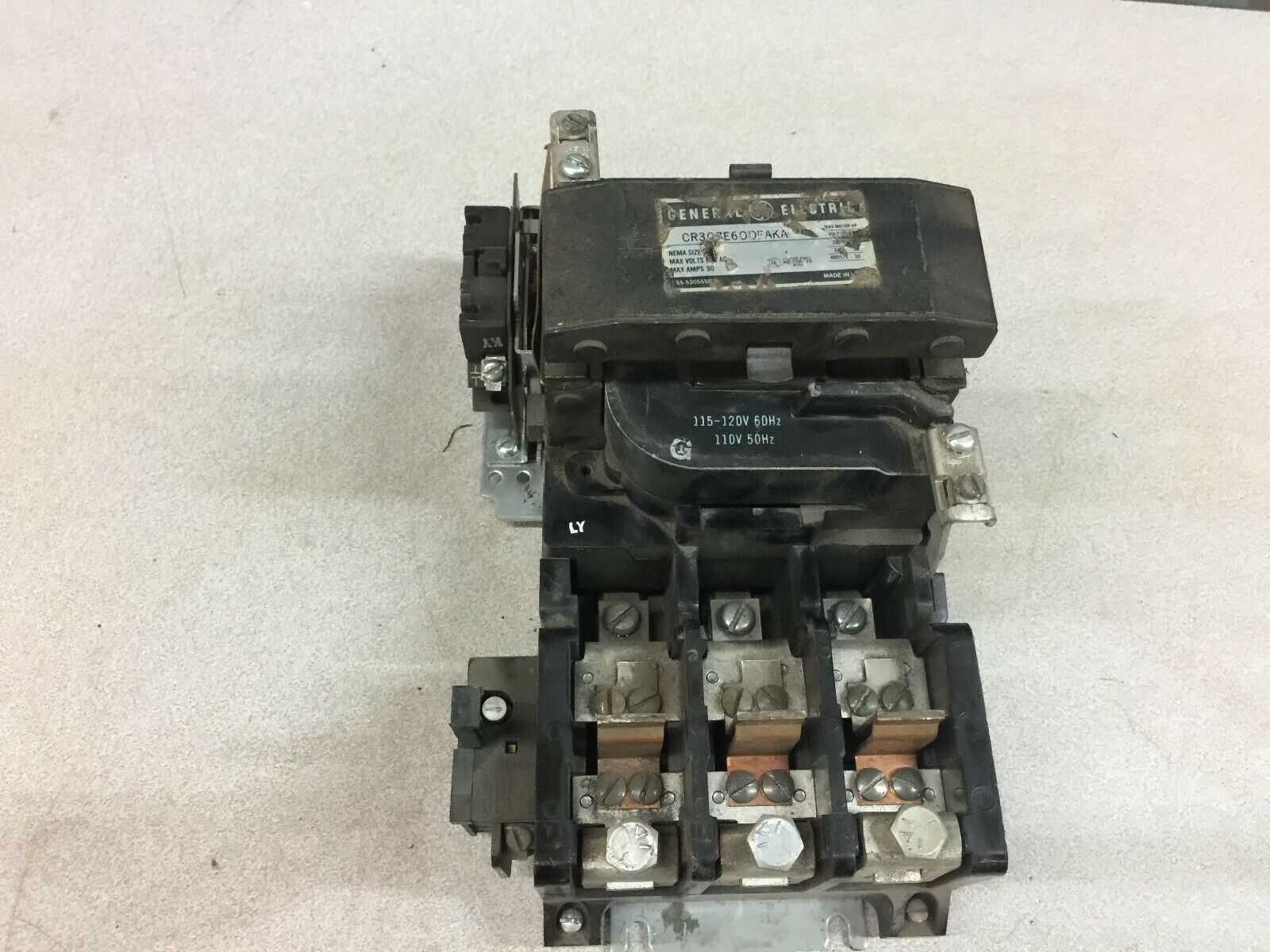 USED GE 3POLE 50HP 120VAC COIL STARTER CR307E60DFAKA