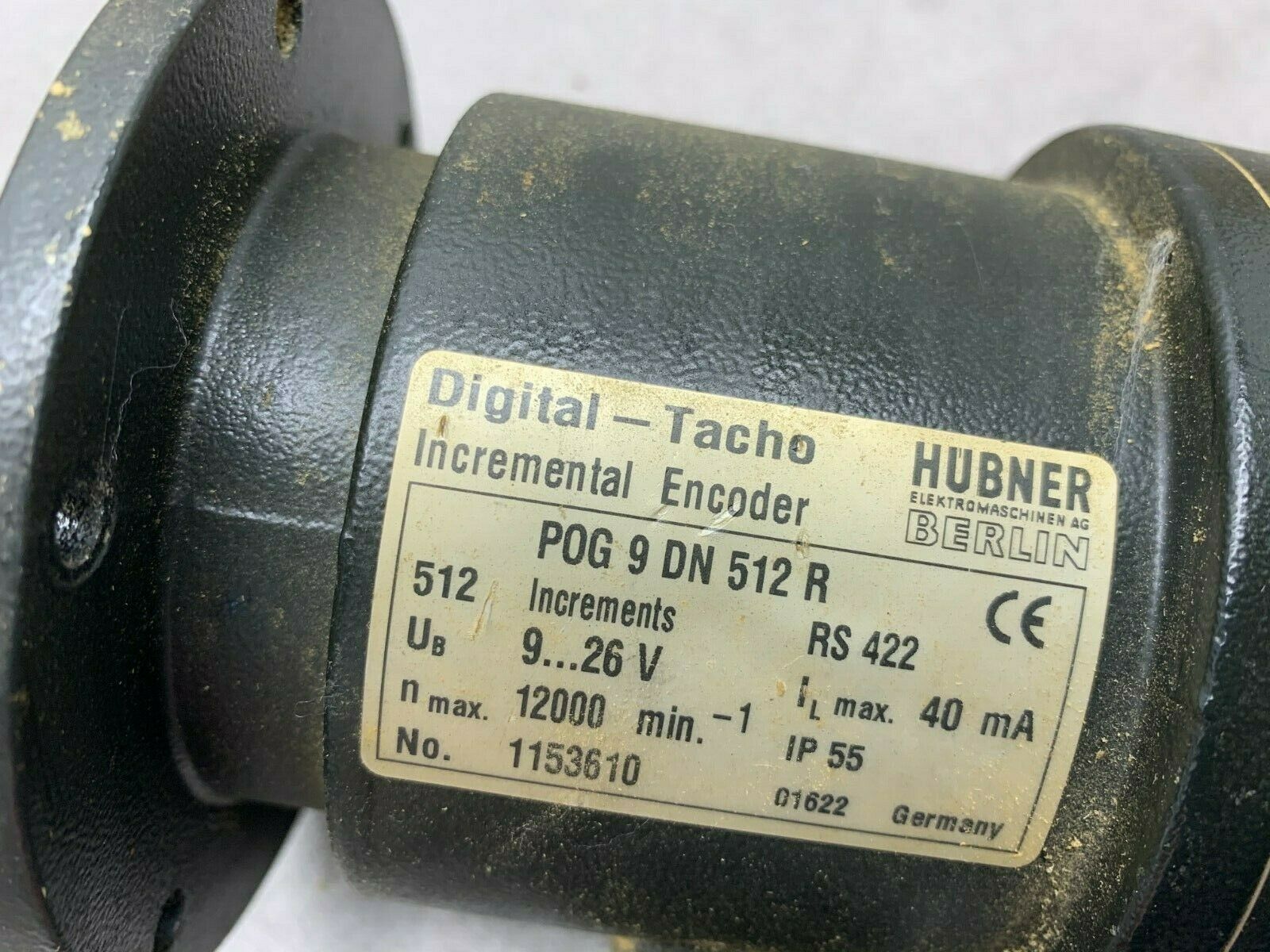 USED HUBNER BERLIN DIGITAL-TACHO INCREMENTAL ENCODER POG 9 DN 512 R