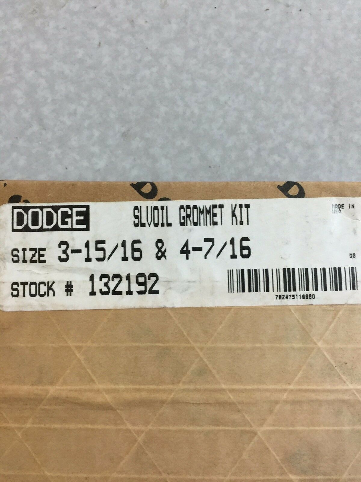 NEW IN BOX DODGE 3-15/16 & 4-7/16 SLVOIL GROMMET KIT 132192