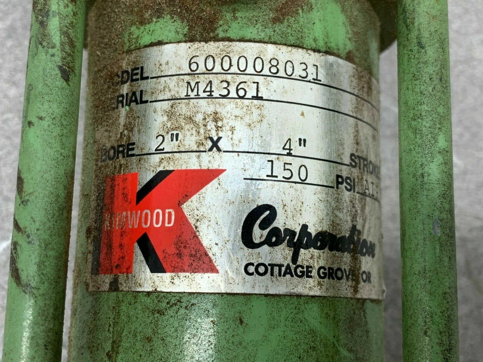 USED KIMWOOD CYLINDER 2" BORE 4" STROKE 600008031