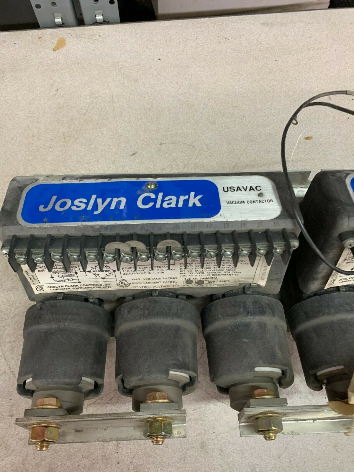 USED JOSLYN CLARK VACUUM CONTACTOR UC77U03615-76