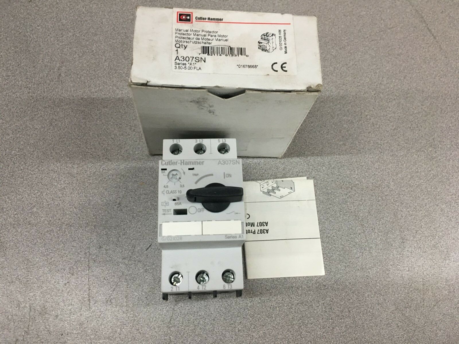 NEW IN BOX CUTLER-HAMMER MANUAL MOTOR PROTECTOR A307SN