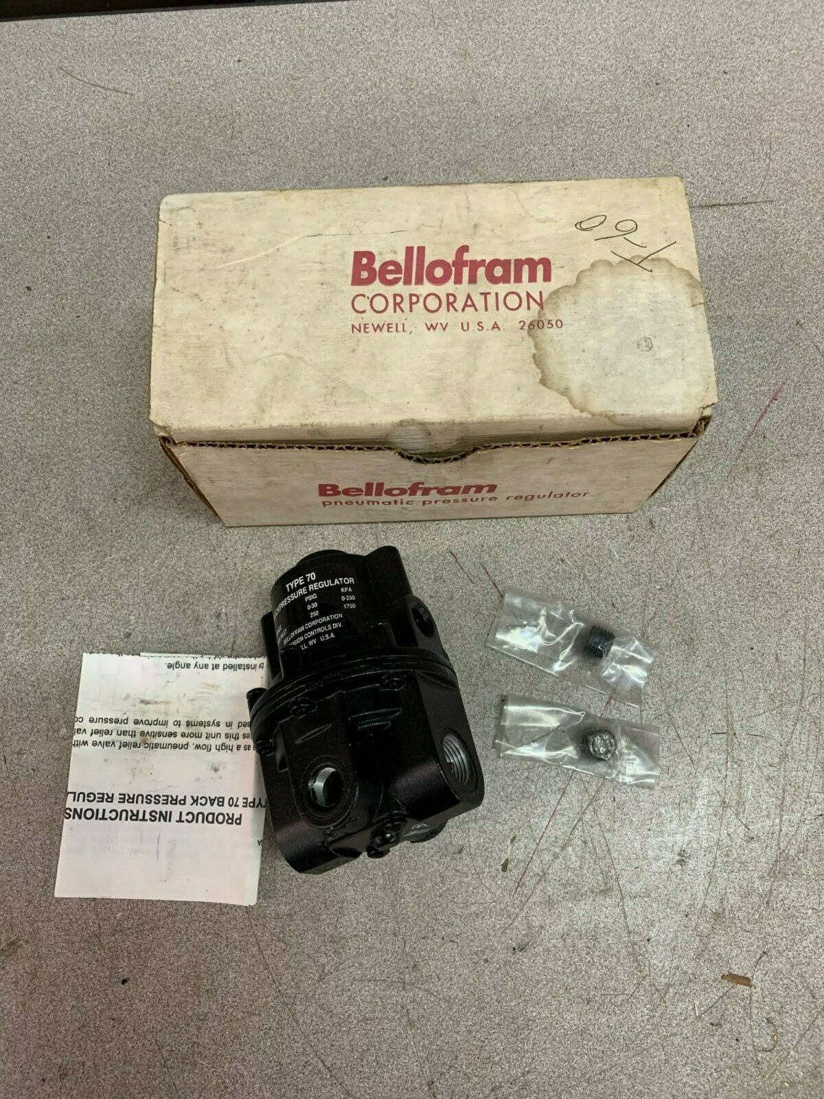 NEW IN BOX MARSH BELLOFRAM PRESSURE REGULATOR 960-198-000