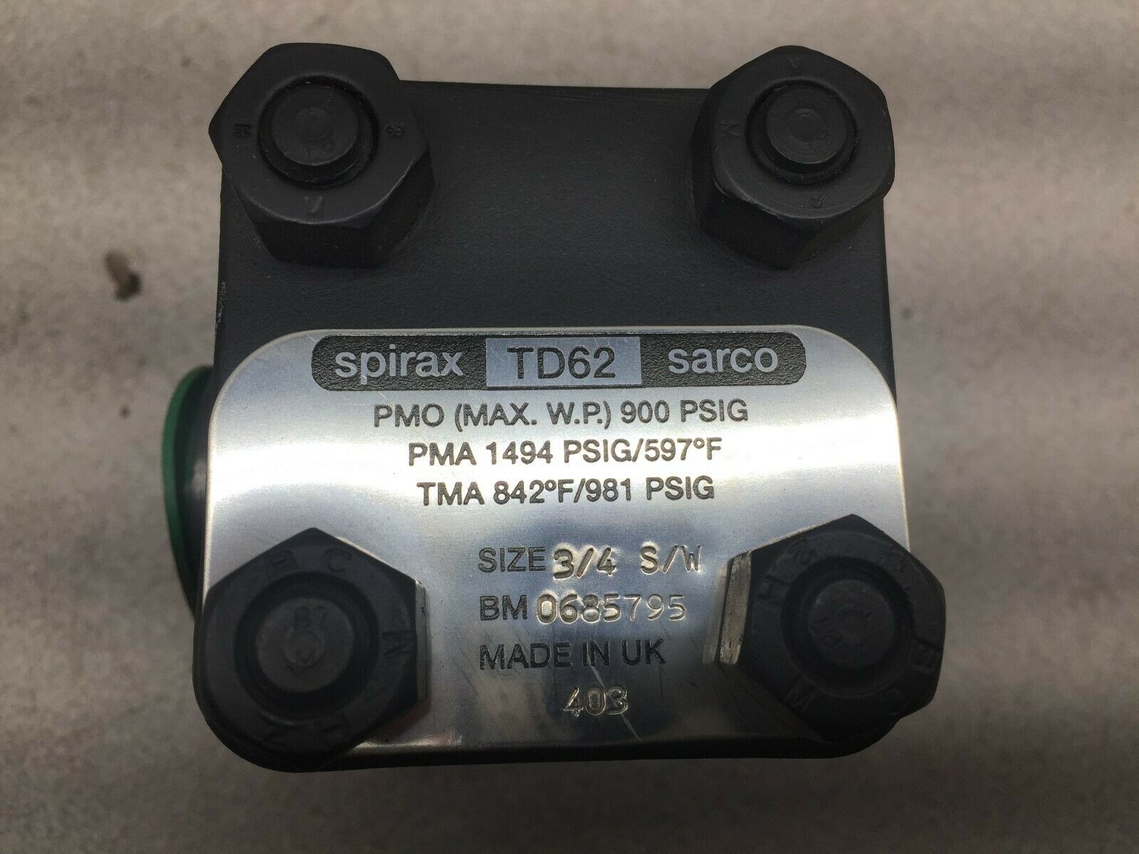 NEW NO BOX SPIRAX 3/4 SOCKET WELD 900 PSIG STEAM TRAP TD62 / 0685795