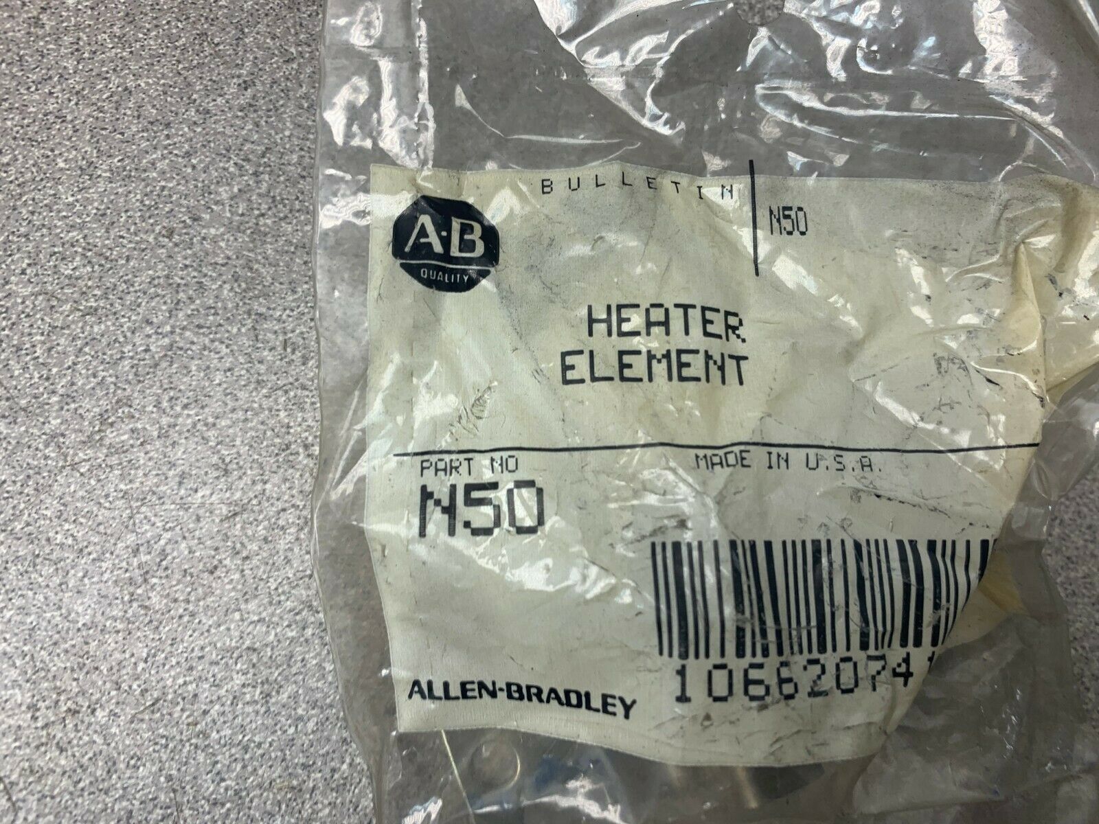 LOT OF 8 NEW IN PACKAGE ALLEN BRADLEY HEATER ELEMENT N50