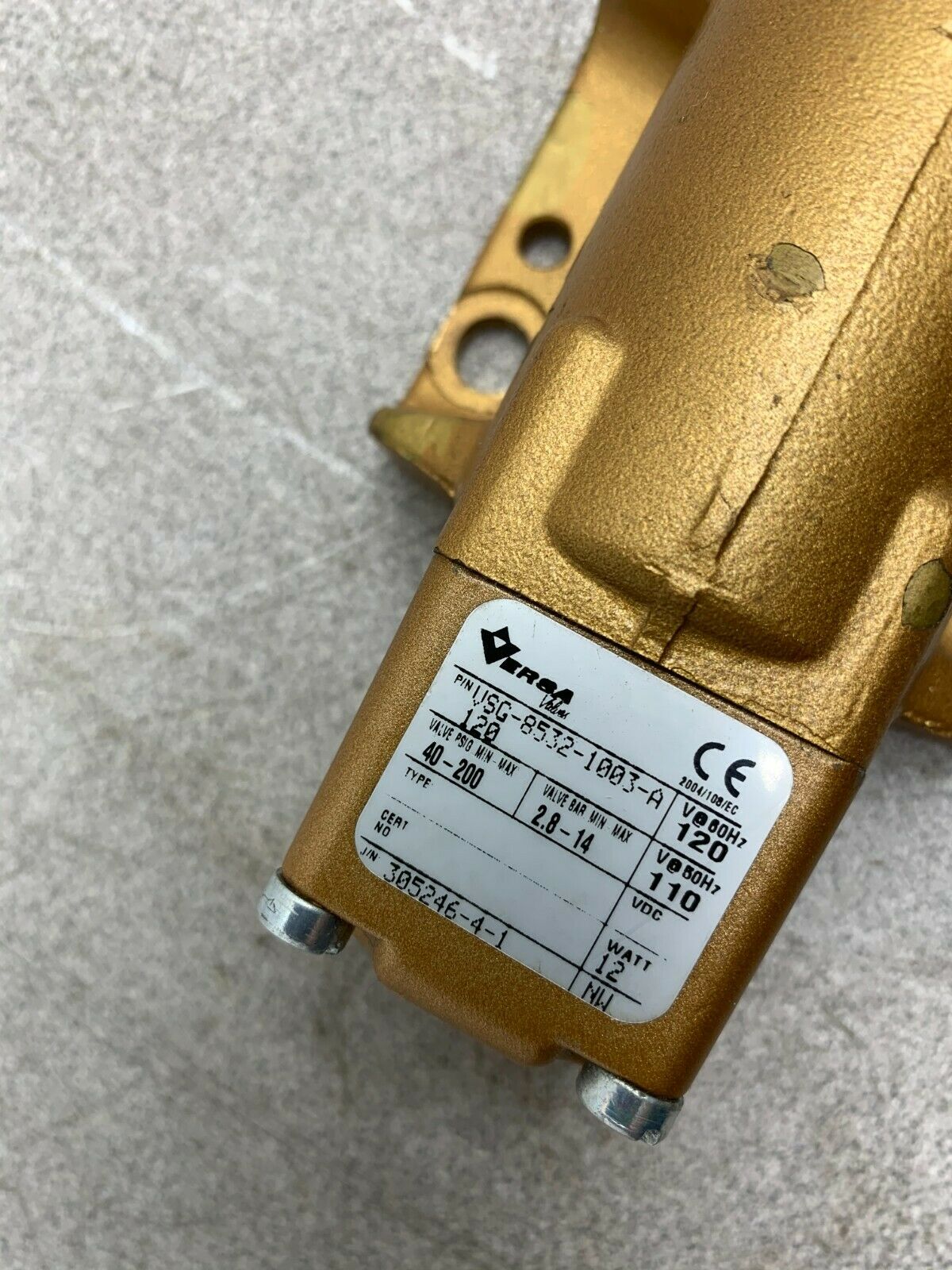 USED VERSA BRASS SOLENOID VALVE VSG-8532-1003-A120