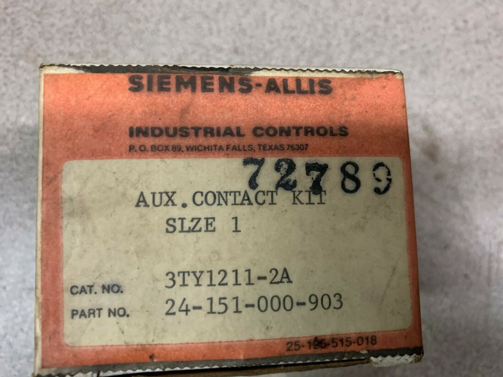 NEW IN BOX SIEMENS-ALLIS CONATCT KIT 3TY1211-2A
