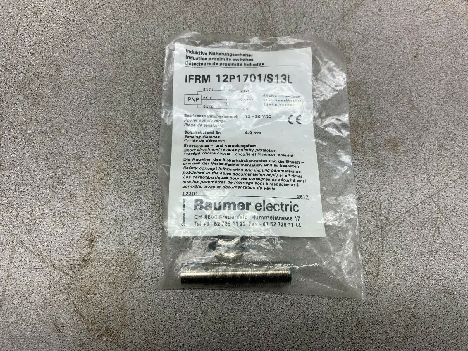 NEW NO BOX BAUMER ELECTRIC SWITCH IFRM 12P170/S13L