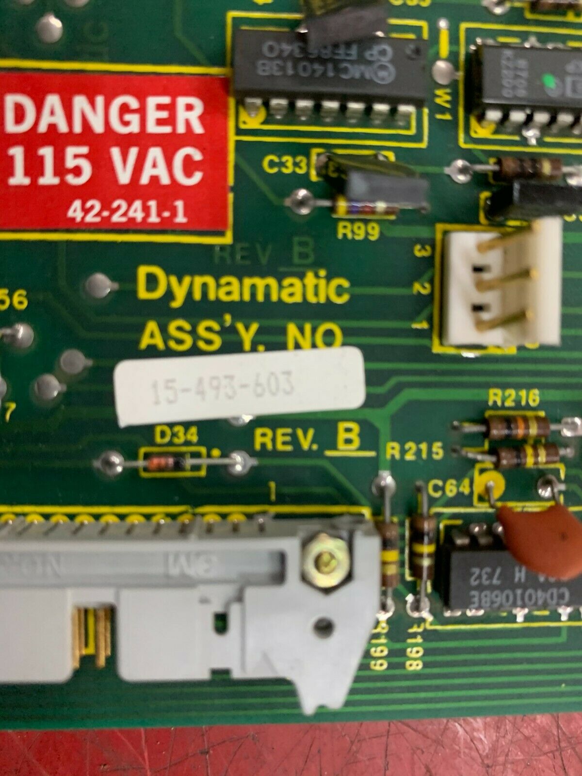 USED EATON DYNAMATIC CIRCUIT BOARD 15-493-603