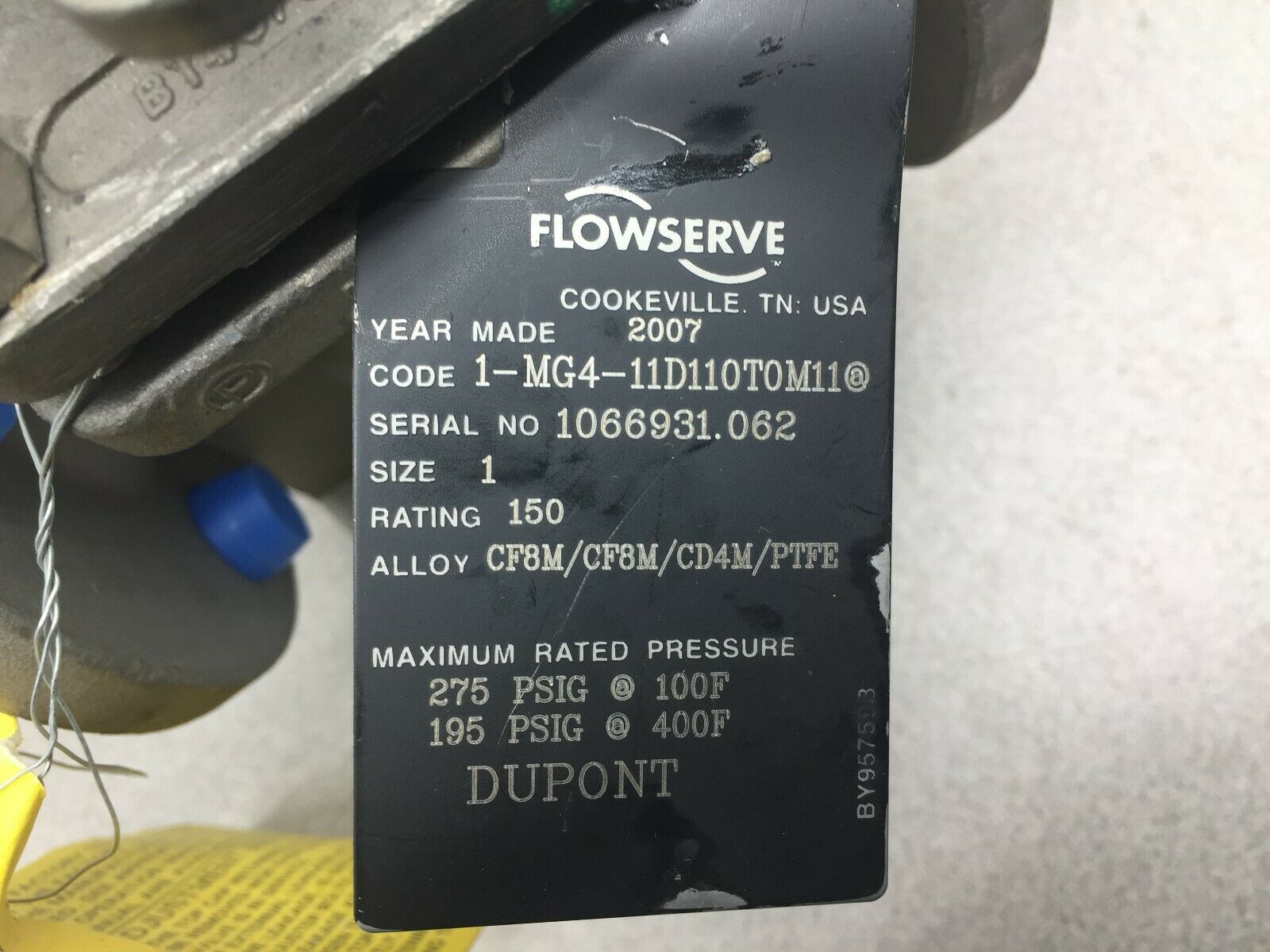 NEW NO BOX FLOWSERVE DURCO MG411 SIZE 1 RATING 150 3 WAY BALL VALVE 1-MG4-11D110