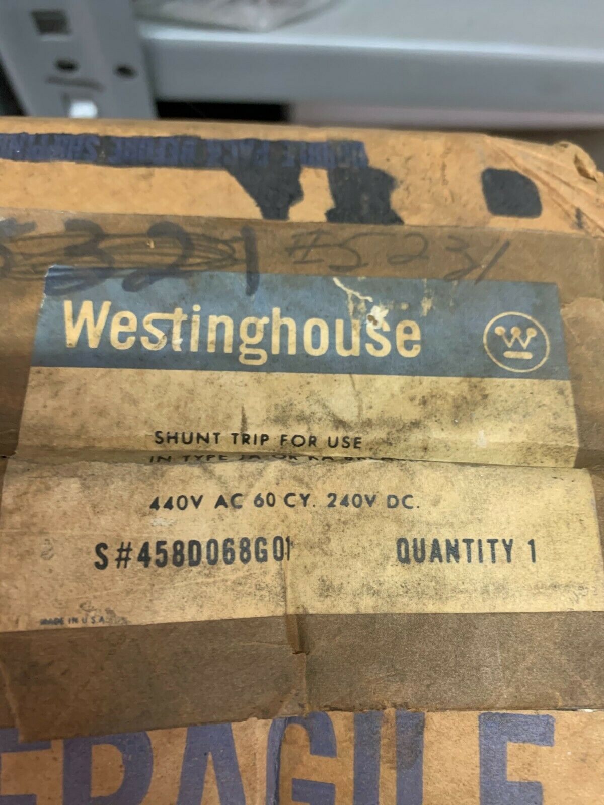 NEW IN BOX WESTINGHOUSE 458D068G01 SHUNT TRIP S-1314817