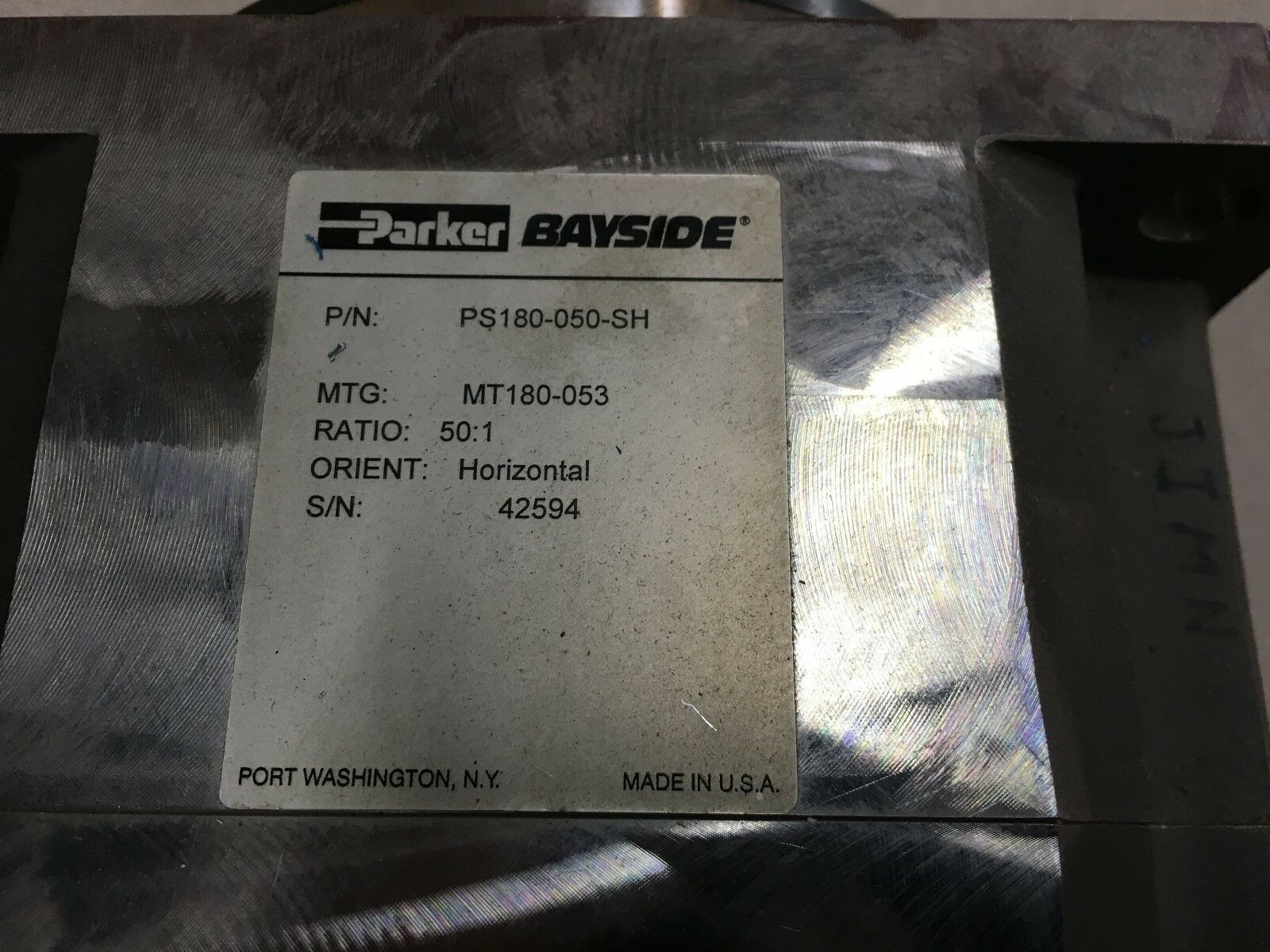 NEW NO BOX PARKER BAYSIDE 50:1 GEARBOX PS180-050-SH