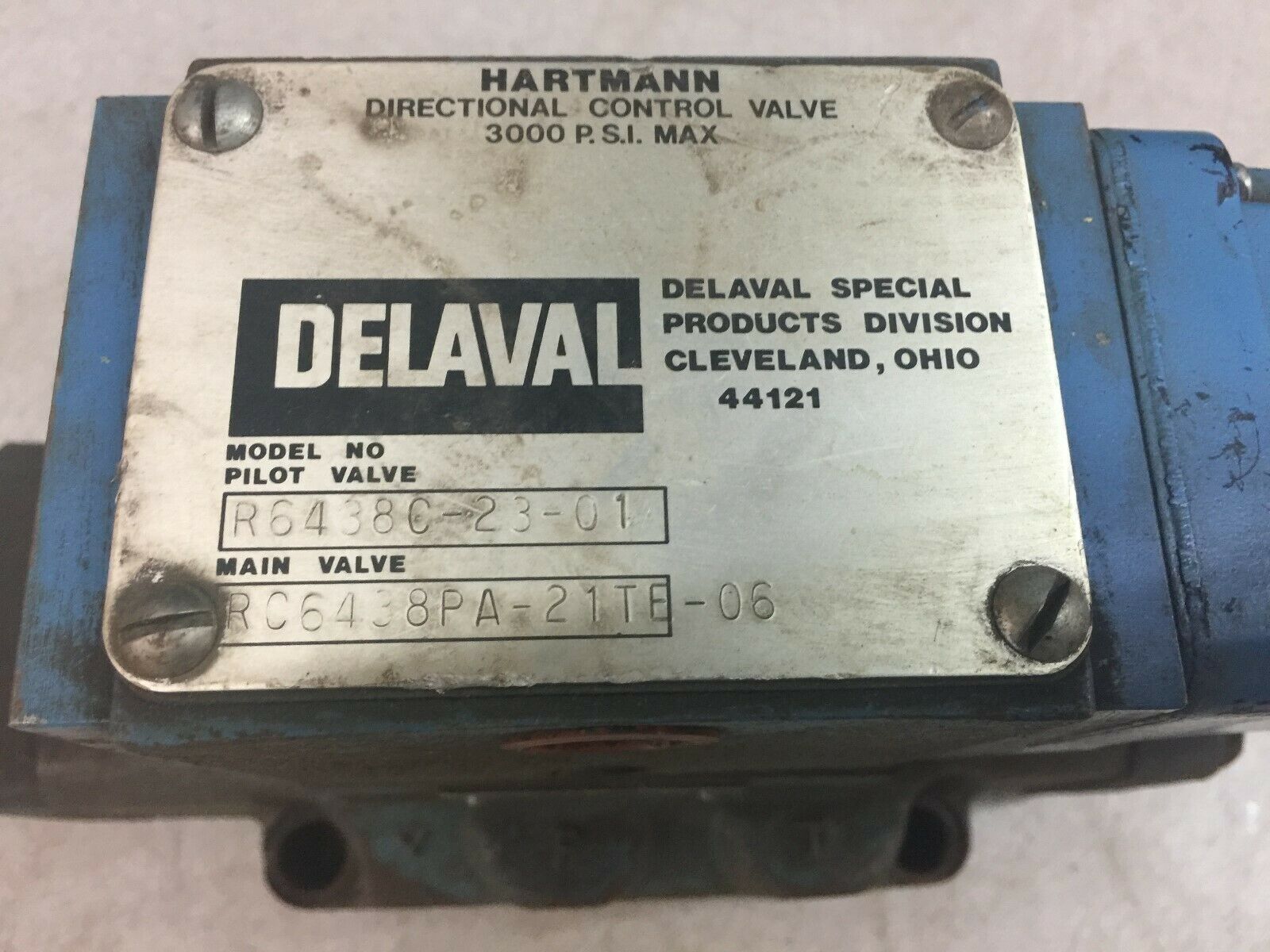 USED DELAVAL SOLENOID DIRECTIONAL VALVE R6438C-23-01 /RC6438PA-21TE-06 / H-2671-