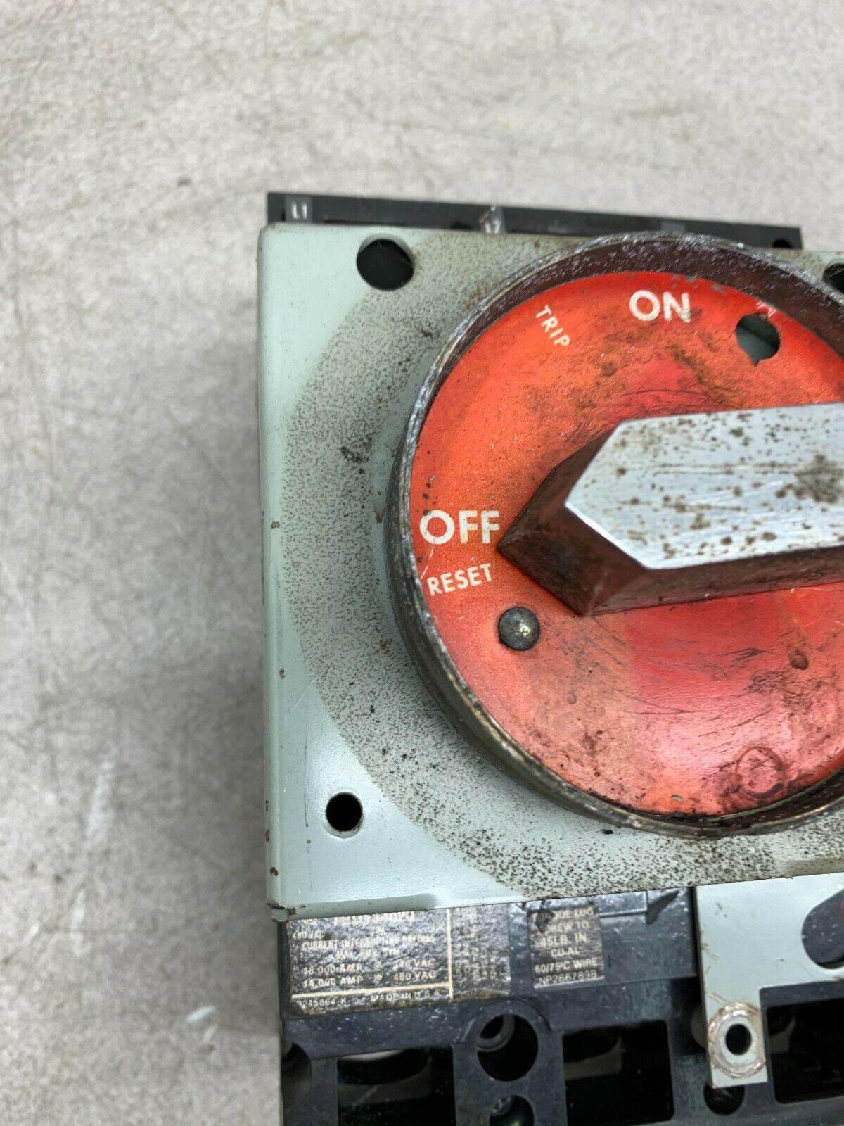 USED GENERAL ELECTRIC TEFR1 20 AMP 3 POLE  MOTOR CIRCUIT PROTECTOR TED134020