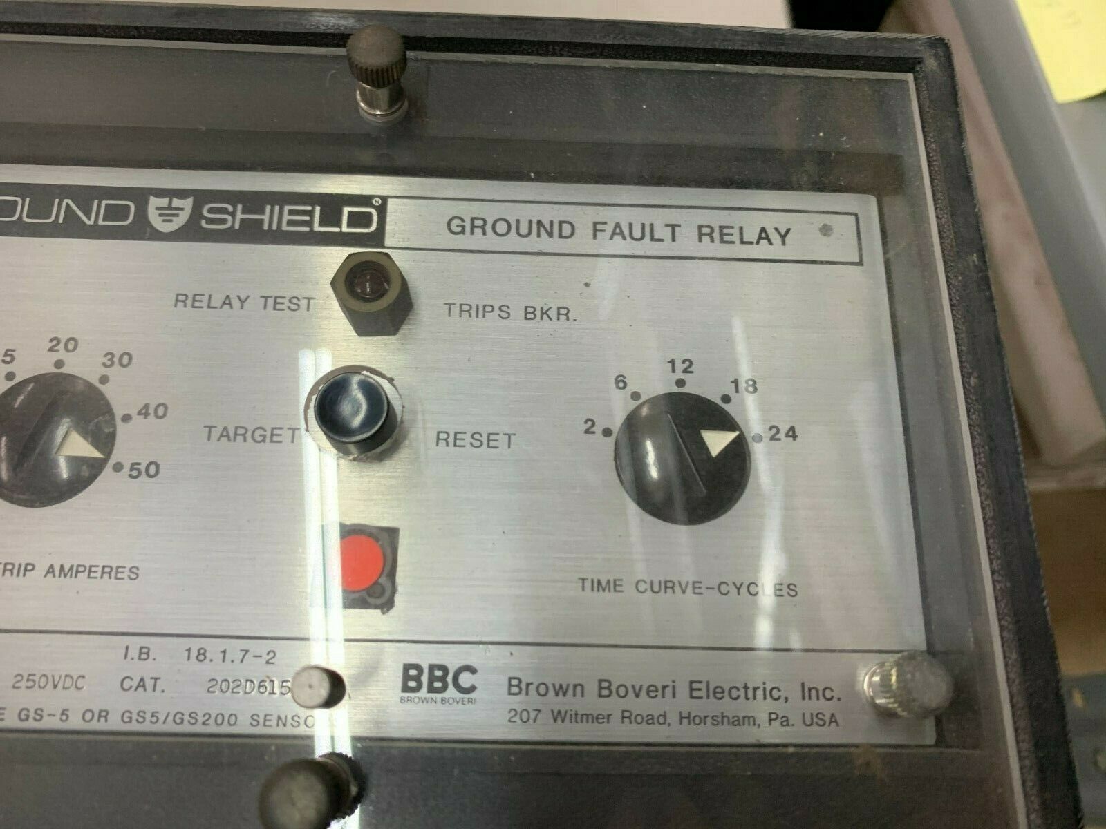 USED BCC GROUND FAULT RELAY 202D6151UL