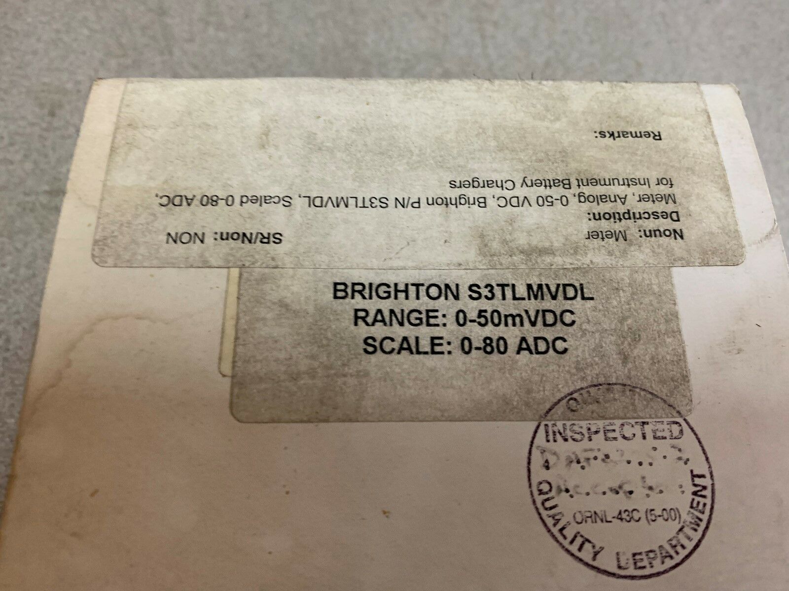 NEW IN BOX BRIGHTON 0-80 ADC PANEL METER S3TLMVDL