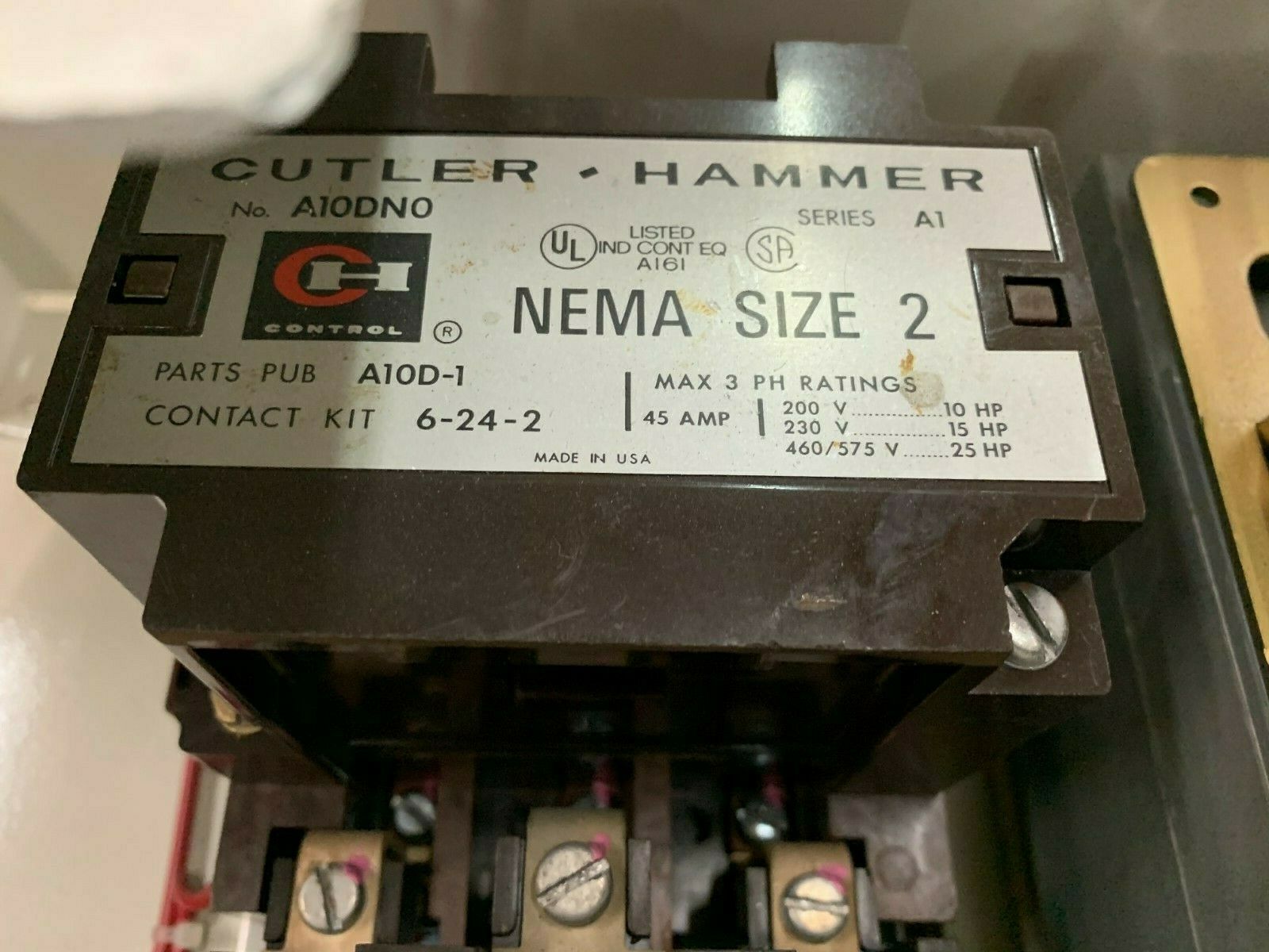 NEW CUTLER-HAMMER SIZE 2 MCC BUCKET A10DN0 WITH 50AMP BREAKER MOTOR CONTROL