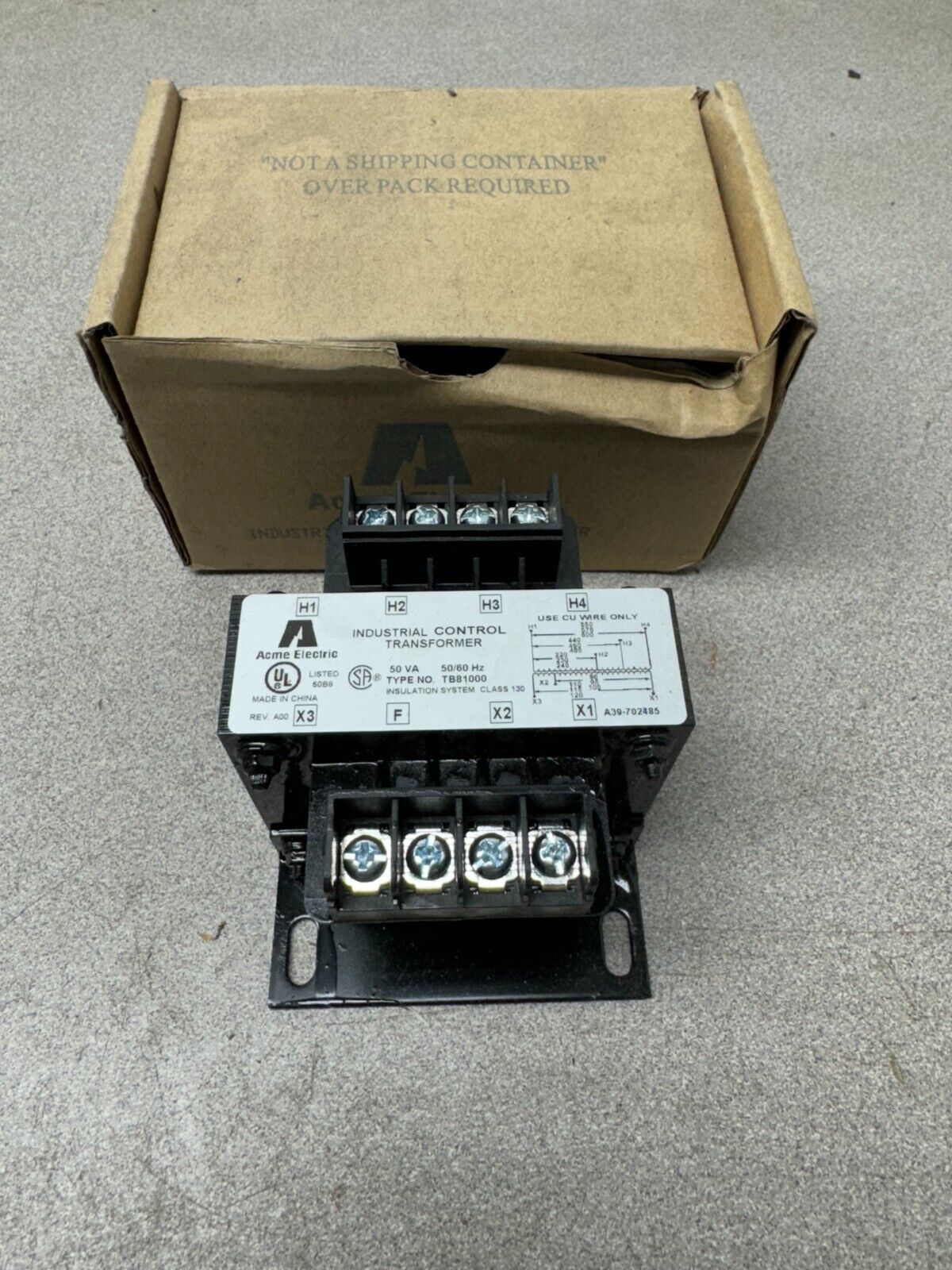 NEW IN BOX ACME ELECTRIC INDUSTRIAL CONTROL TRANSFORMER TB81000