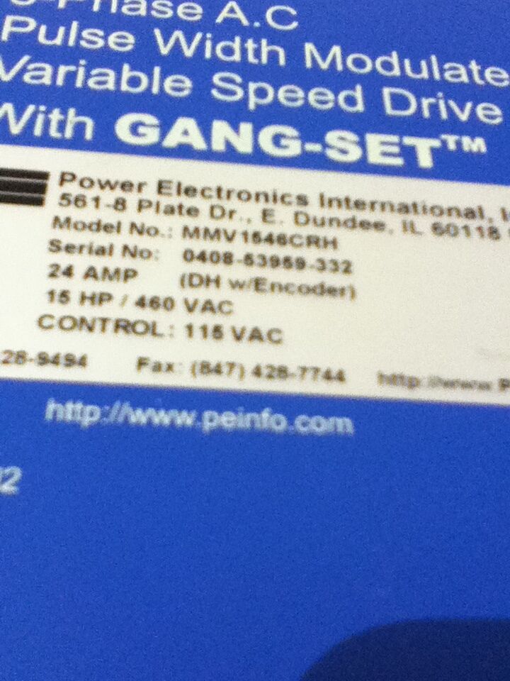 NEW MICRO-SPEED MV 15HP 24AMP DRIVE MMV1546CRH